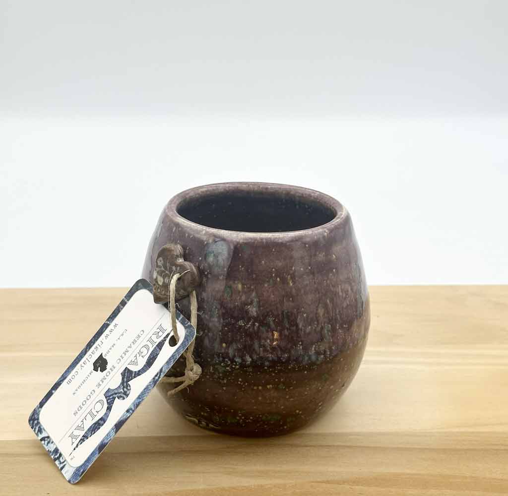 4 inch Simple Egg-Shaped Planter – Mulberry Galaxy Glaze with tag