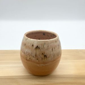 4 inch Simple Egg-Shaped Planter – Orange Speckled Glaze
