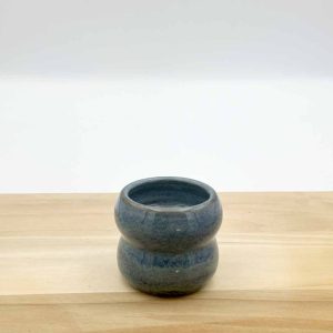 Wavy Double Bubble Succulent Planter with Denim Glaze