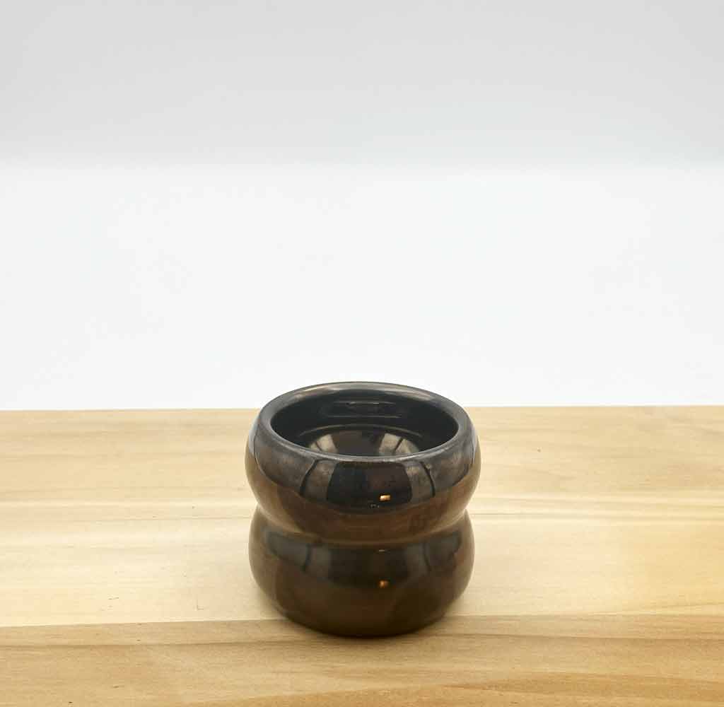 Wavy Double Bubble Succulent Planter with Palladium Glaze