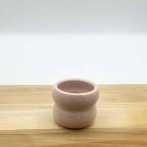 Wavy Double Bubble Succulent Planter with Pink Crackled Glaze