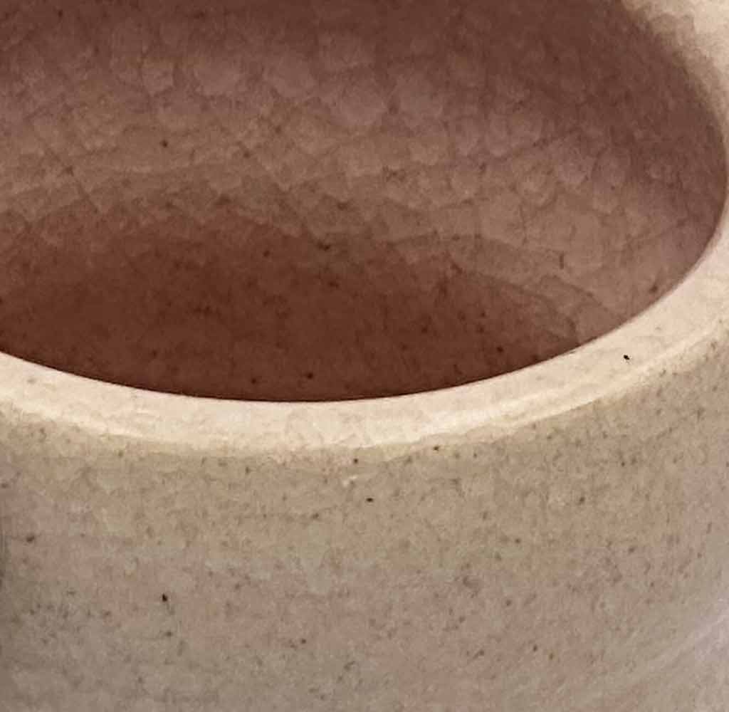 Wavy Double Bubble Succulent Planter with Pink Crackled Glaze Detail